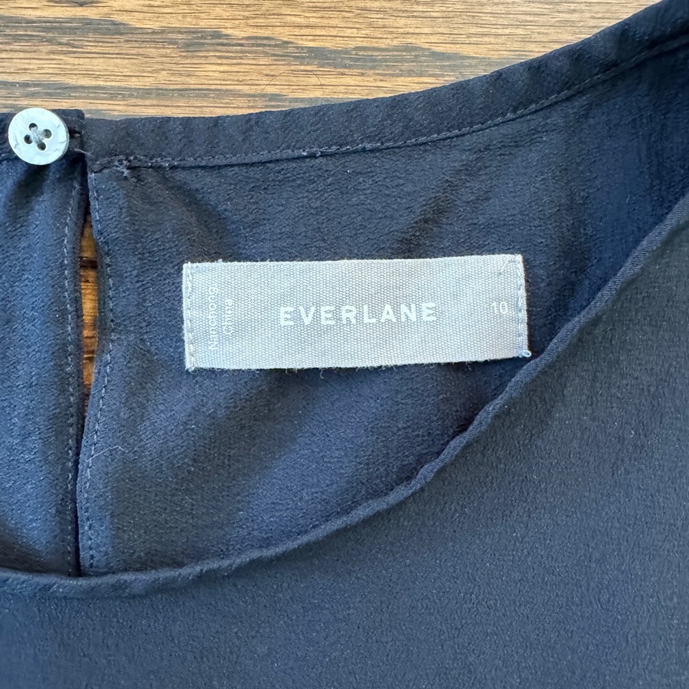 Everlane The Clean Silk Shell Black Base - Size 10 - Picture 2 of 5